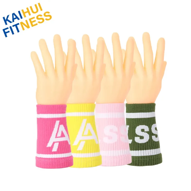 wristband sport customized fitness gym sweat wristbands custom logo cotton wrist brace support