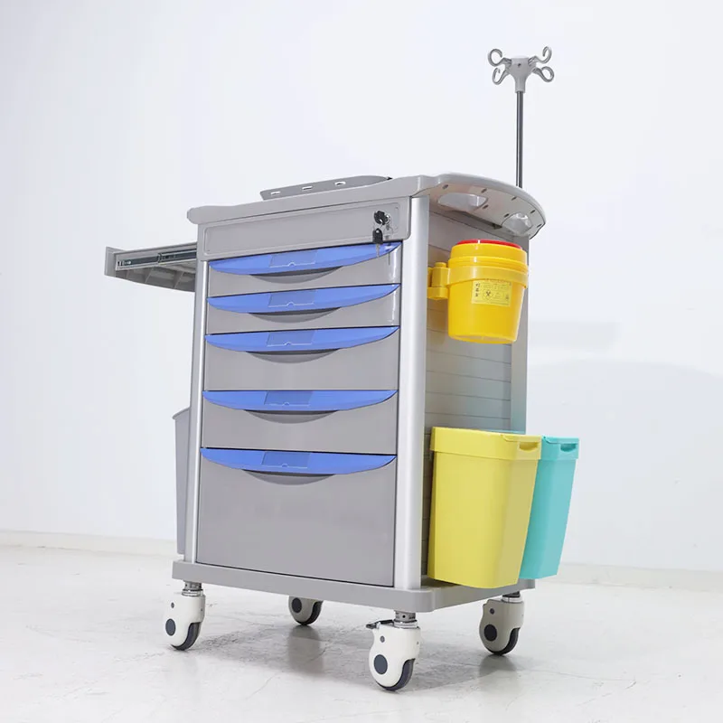 Medical Equipment Nursing Care Treatment Cart Aluminum Hospital Emergency Trolley Clinical Doctor Treatment Trolley For Patient