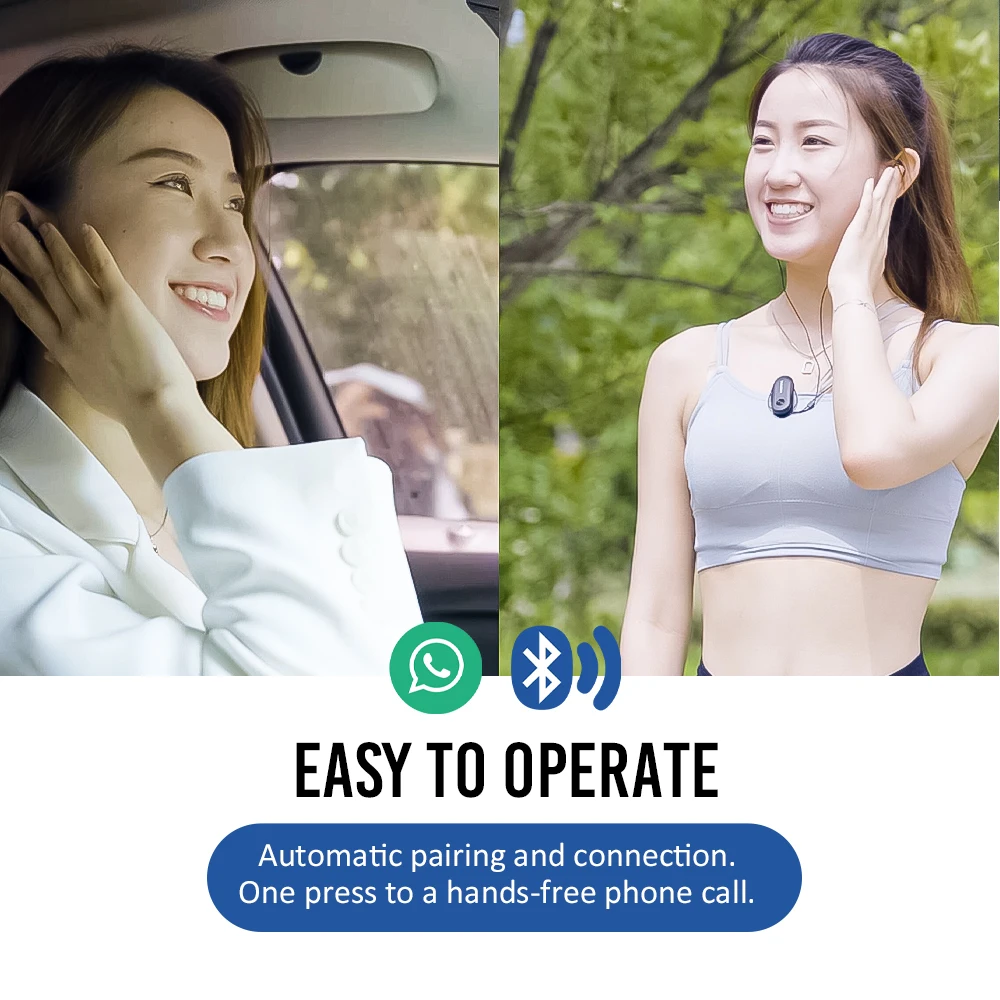 VCAN New Wireless Bluetooth Earphones Headphones Semi-in-ear Stereo Headset Clip Adjustable Cord for Sports Travel