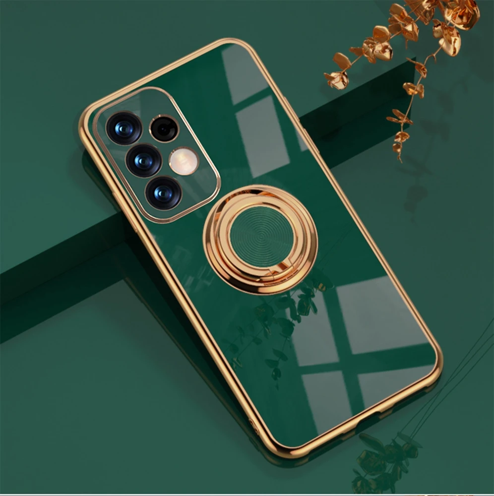 For Samsung Galaxy A73 A33 A53 5G Chrome tpu gel case phone cover with car holder