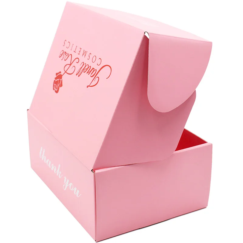 Wholesale Custom Logo color boutique Cardboard Cartons Shipping Pink Cosmetic Set Mailing Skin Care Corrugated Packaging Box