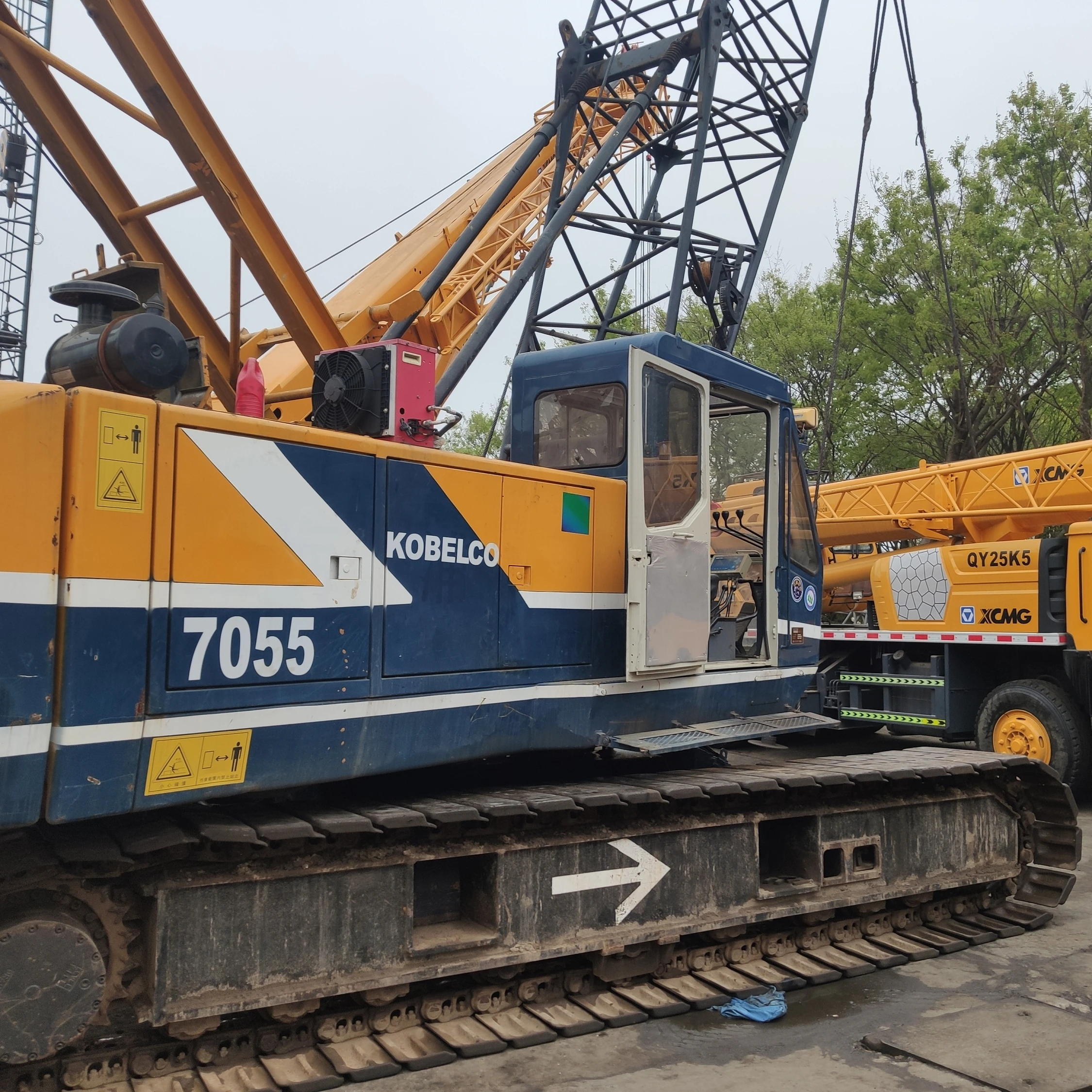 Ko bel co used 7055 55 ton telescopic boom crawler crane