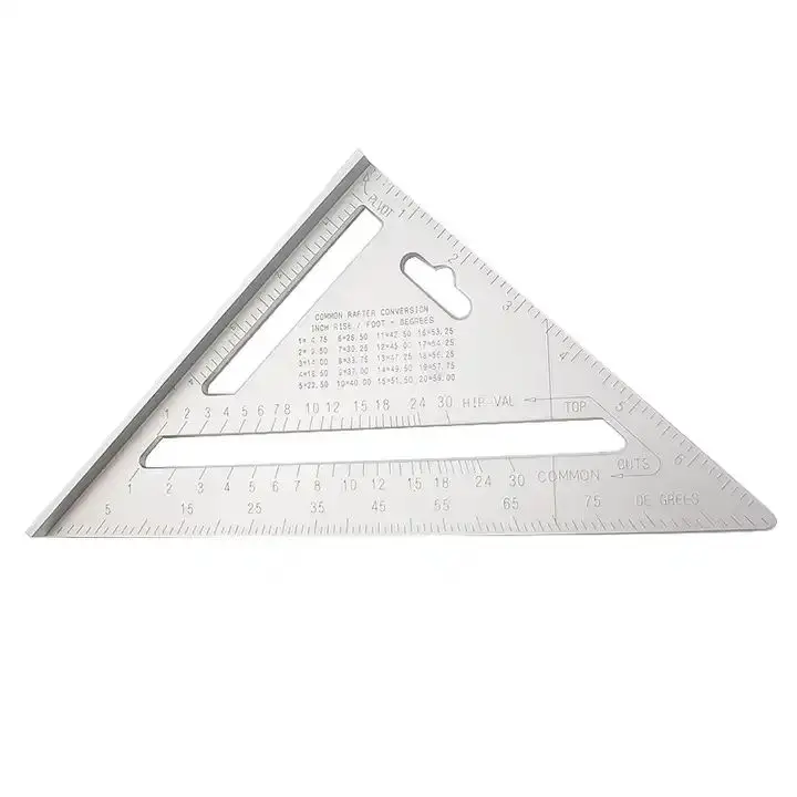 7inch Angle Ruler Metric Aluminum Alloy Triangular Measuring Ruler Woodwork Speed Square Triangle Angle Protractor high quality