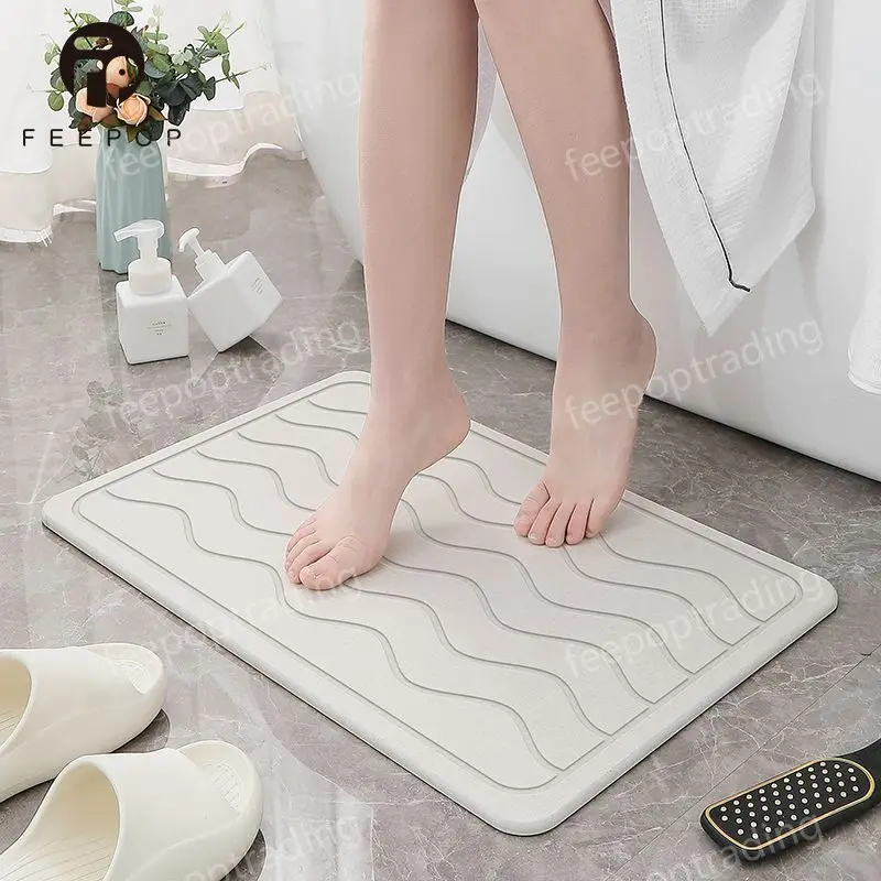 [Feepop] Stone Bath Mat Designer Diatomite Bathroom Mat