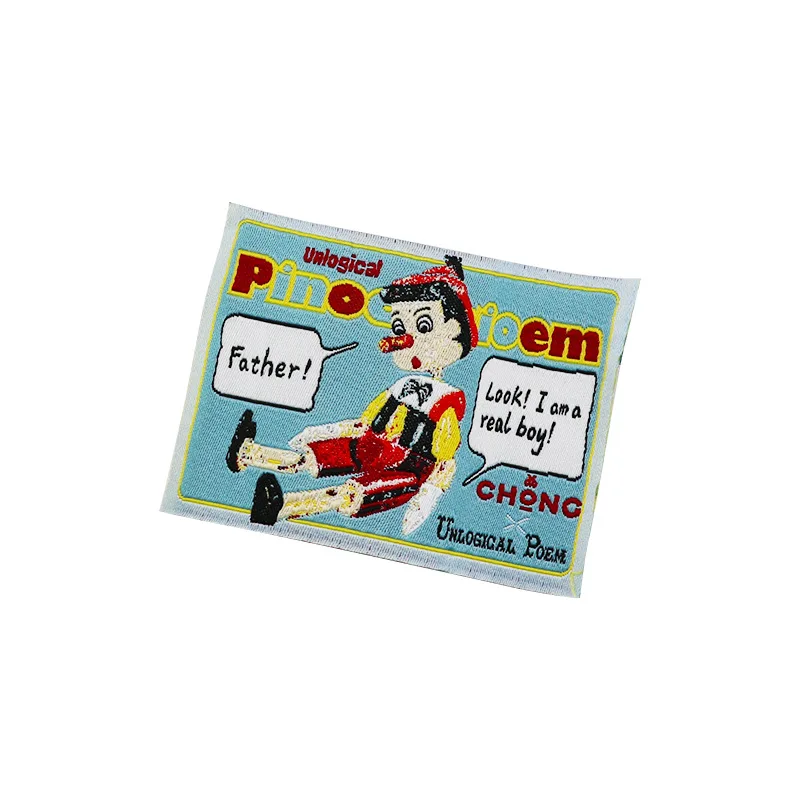 Woven mark creative high quality labels decorative fabric labels clothing accessories small MOQ logo customized collar label