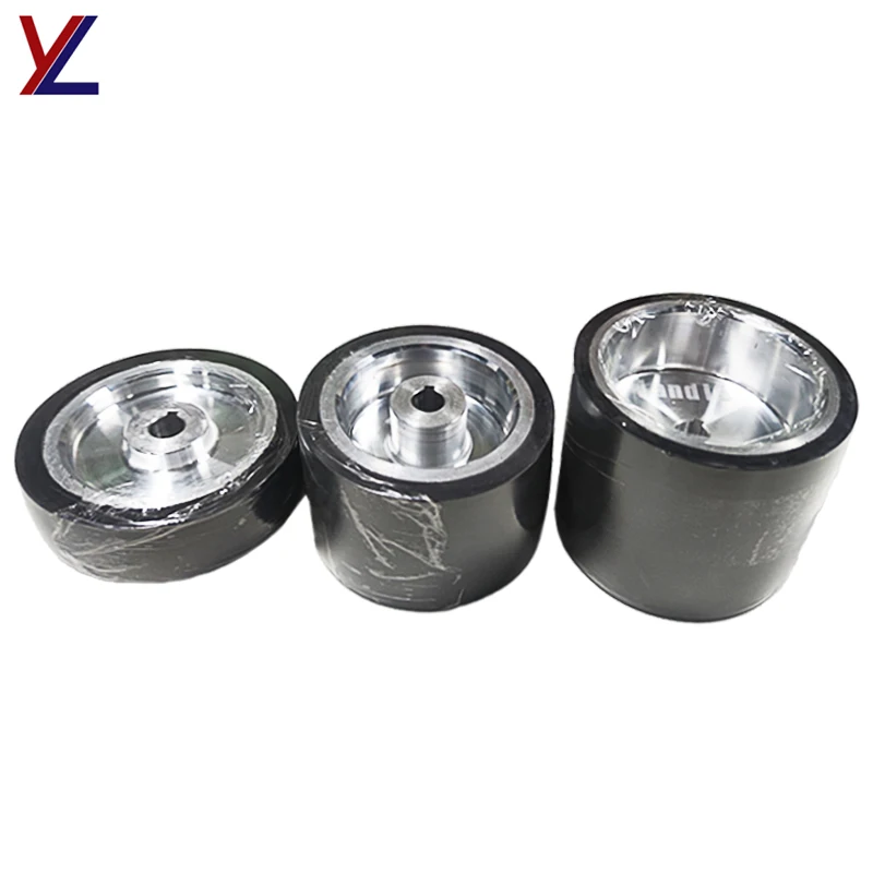 Core Polishing Brushed Flat Rubber Wheel, Wear-resistant Mechanical Bearing Rubber Coating Parts of Glue Machine, Steel Rubber W