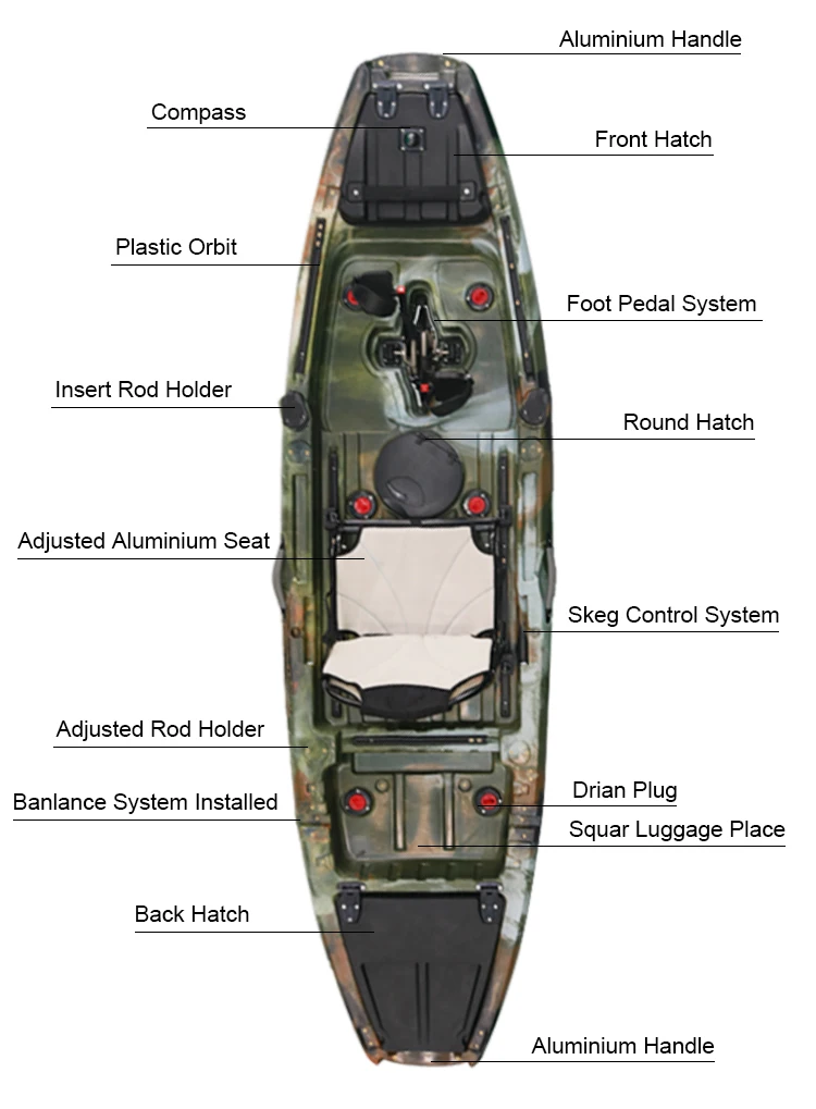 Professional No Inflatable Water Sport Single Sit On Top Foot Pedal Drive Kayak For Ocean Fishing Boat