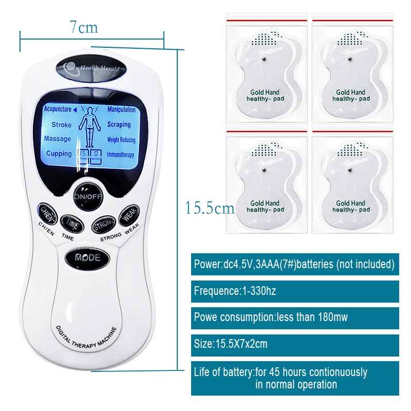Physiotherapy Pulse Body Massager Digital Tens Machine EMS Massage Device for Neck and Shoulder