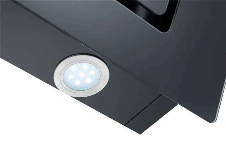 Черное стекло кухонная плита вытяжка настенная электрическая дымоходная для продажи OEM закаленное