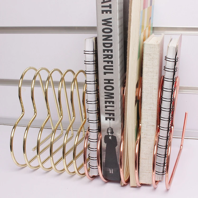 Desktop Vinyl Record File Organizer Collection Iron Wire Storage Rack Bookshelf Magazine Holder for Office Decoration