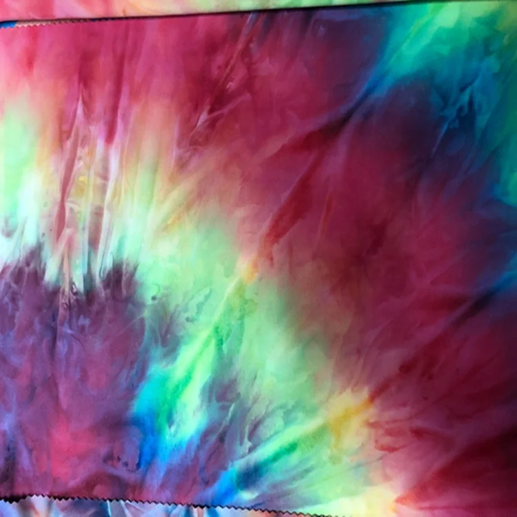 New Fashion suppliers tie dye fabric jersey polyester fabric roll techno stretch polyester spandex fabric
