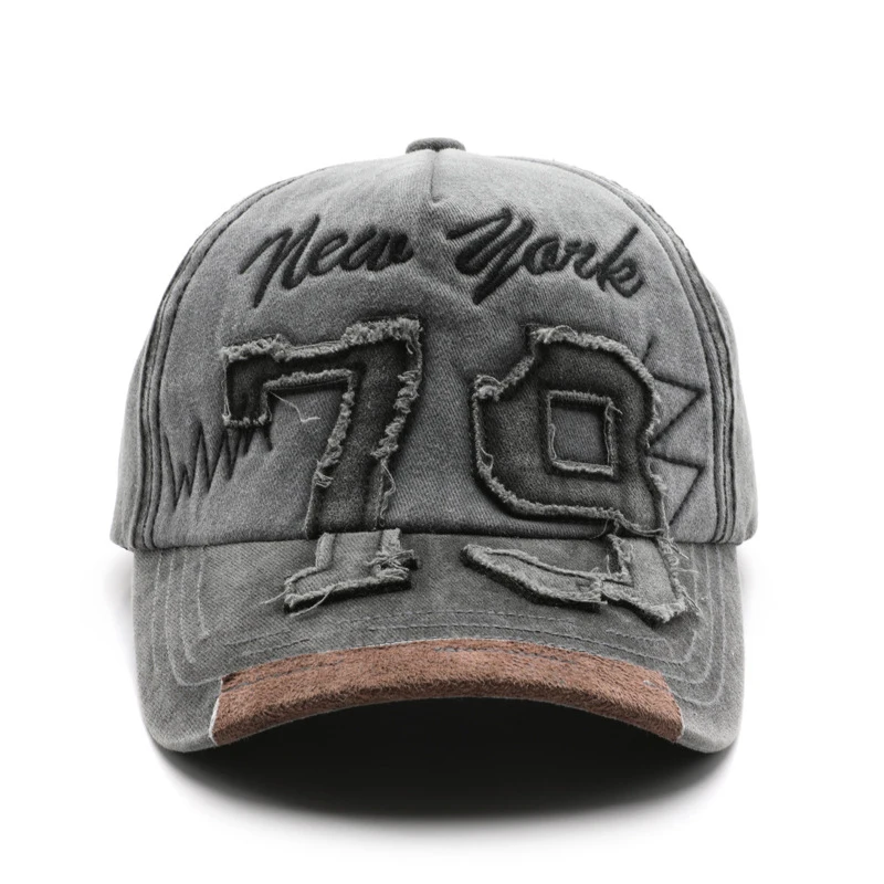 Custom High Quality 5 Panel Cotton Baseball Cap With 3D Embroidery Logo Vintage Washed Distressed Baseball Cap