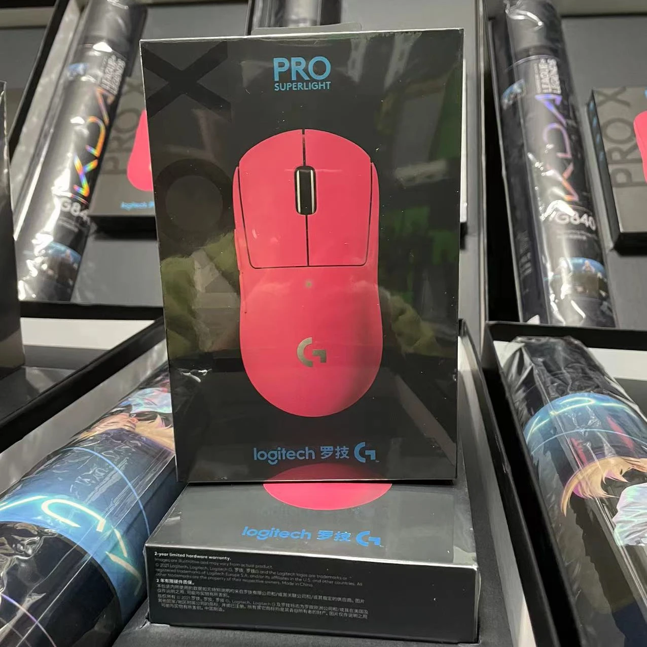Новая стильная Беспроводная игровая мышь Logitech G PRO X суперлегкая розовая ультралегкий сенсор Hero 25600