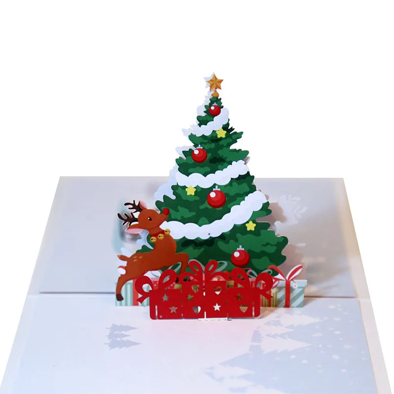 Christmas Xmas Greeting Pop Up Congratulation Card Christmas Tree Popup 3D Card