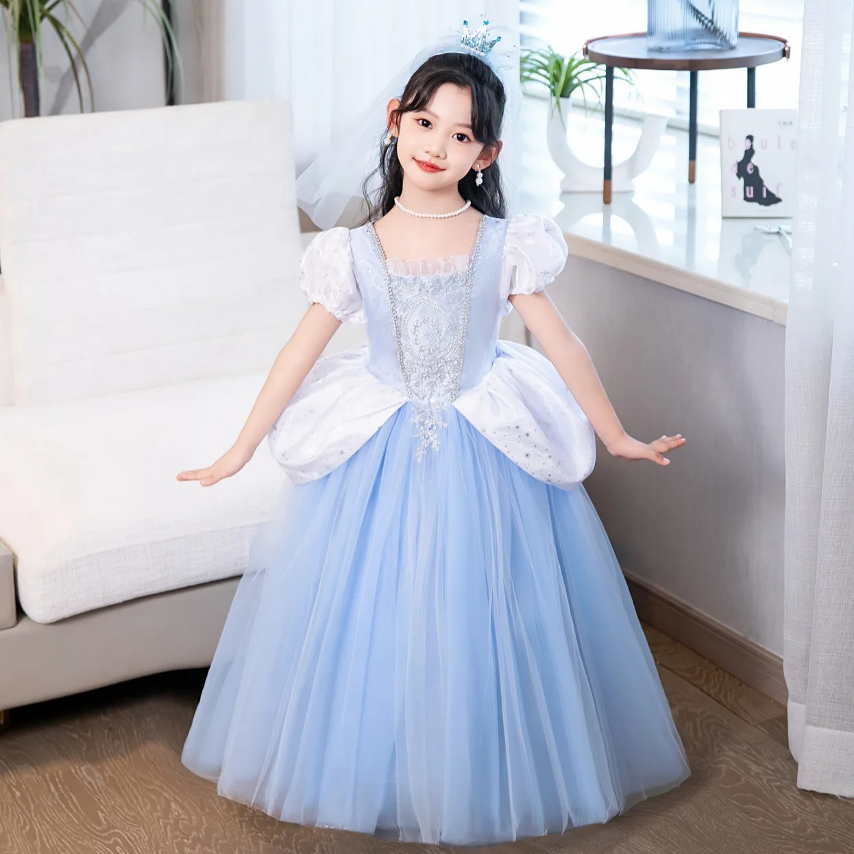 Cartoon Snow Character Princess Cosplay deluxe Dress Costume Halloween Girl Carnival Party