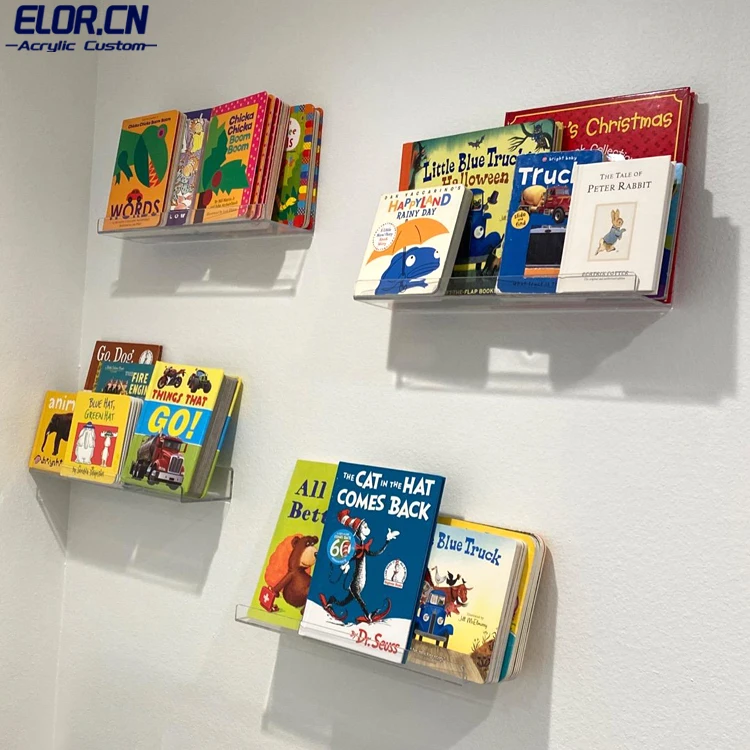 Прозрачная акриловая полка ELOR для хранения виниловых записей настенное крепление стойка компакт-дисков подвесная плавающая книжная