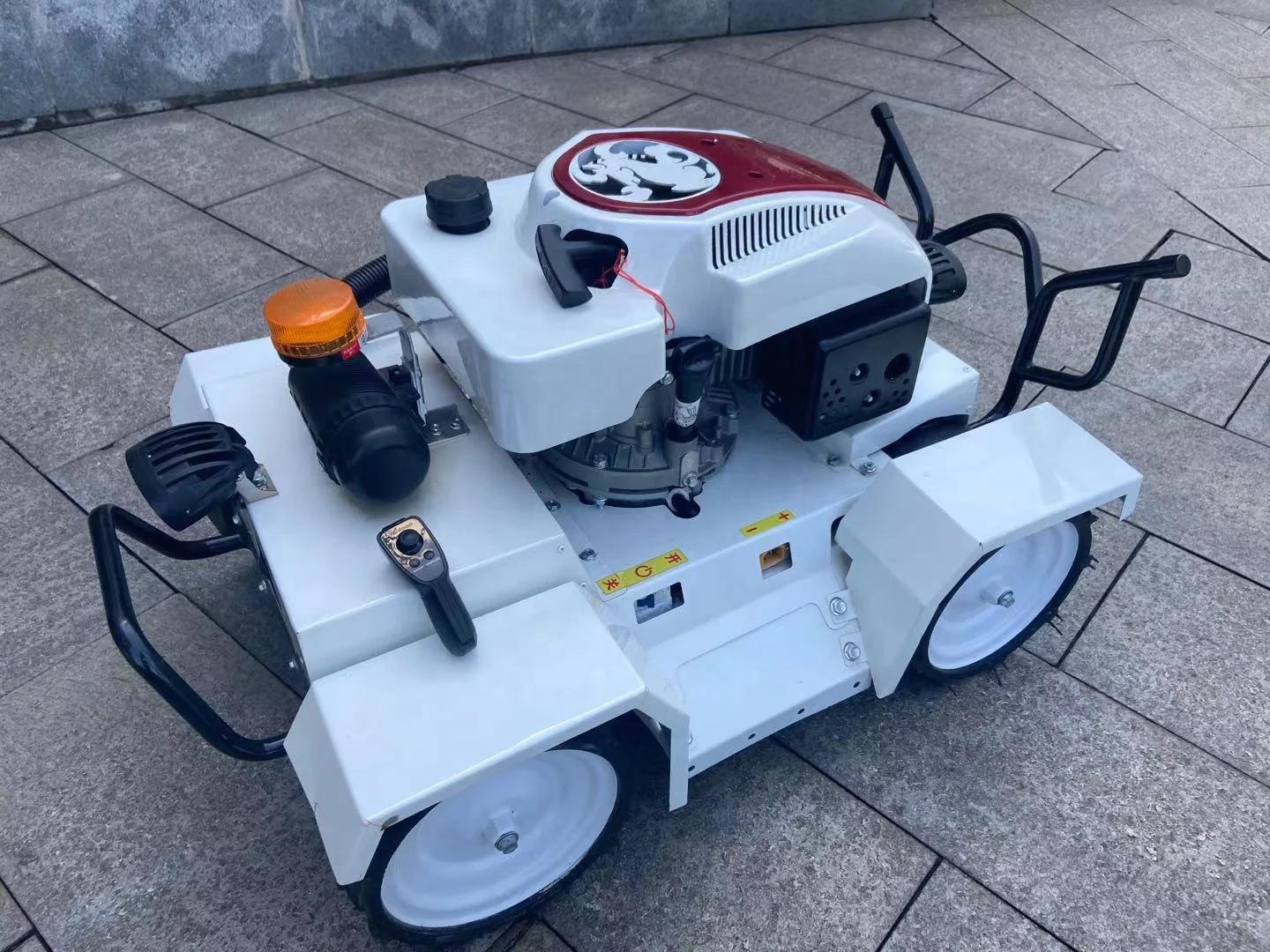 Chinese top selling 5.5hp gasoline+electric  Remote controlled robot grass bush mower agricultural lawn mower