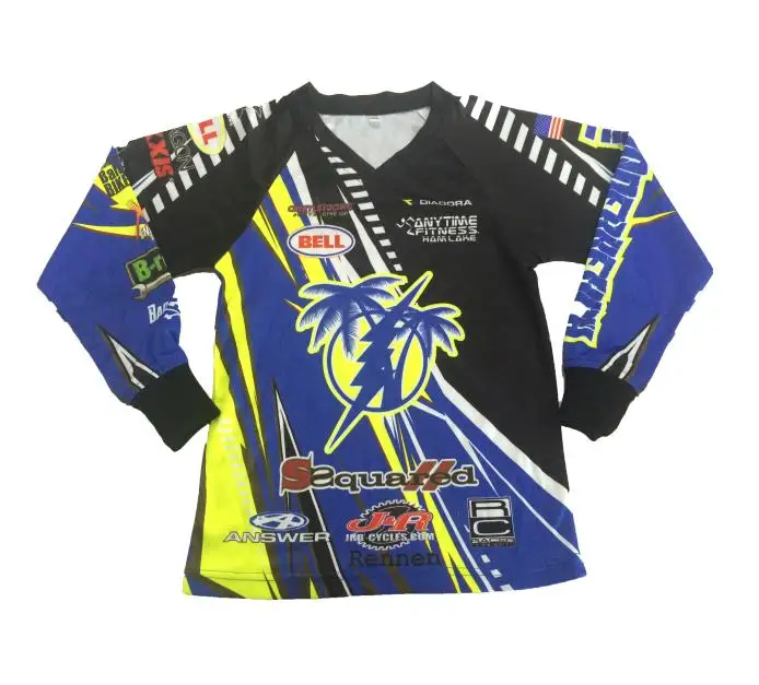 custom graphics UV protection race teams and athletes cool Riders wear black polyester cuffs moto race jersey