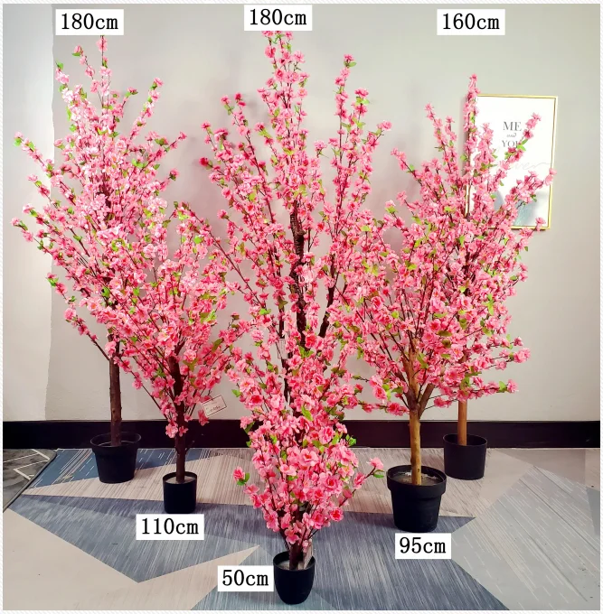 artificial flowers potted silk flowers potted plant peach blossom tree