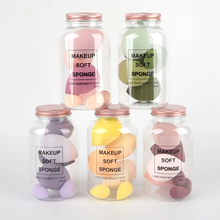 Wholesale 7Pcs Makeup Sponge Set Beauty Sponges Blender Set For Women Liquid Foundation Powder Concealer Cream With Bottle