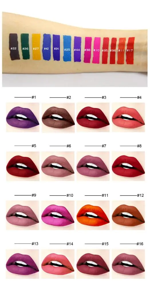 Velvet liquid matte lipstick Wholesale make your own brand makeup private label liquid lipstick