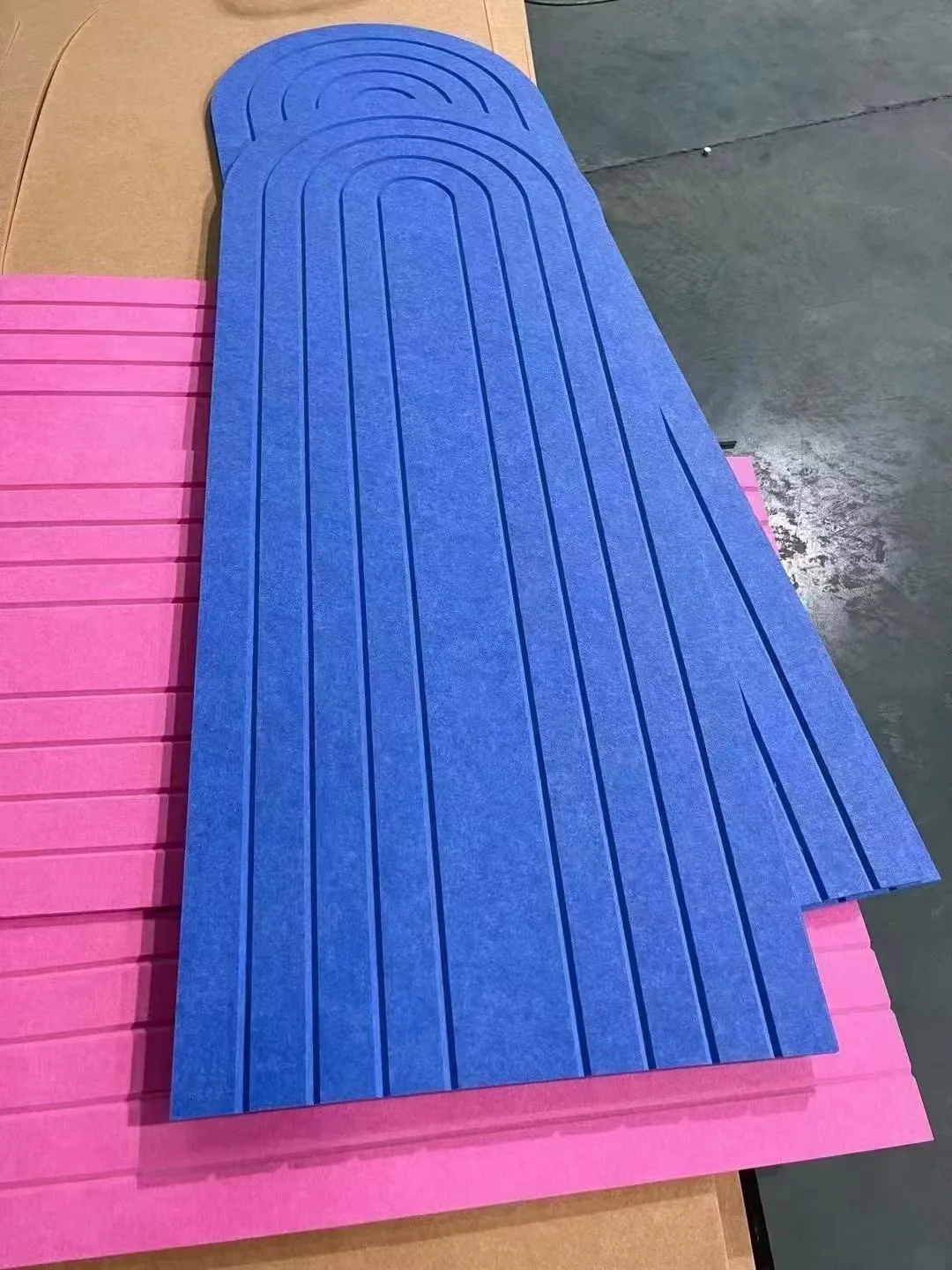 recycled material grooved decorative polyester acoustic panel soundproof