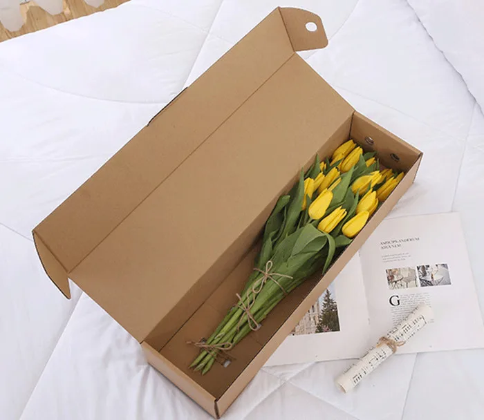 custom printed flower rose gift packaging box corrugated cardboard delivery box folding flower long shipping boxes