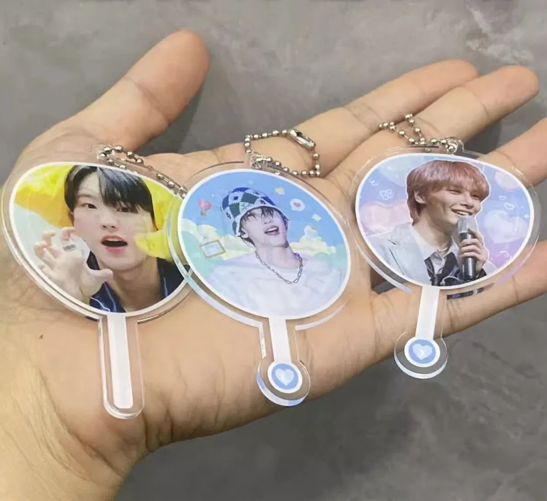 Custom Kpop Mini Picket Transparent Hand Fan Plastic Fan Image Picket Holographic Picket