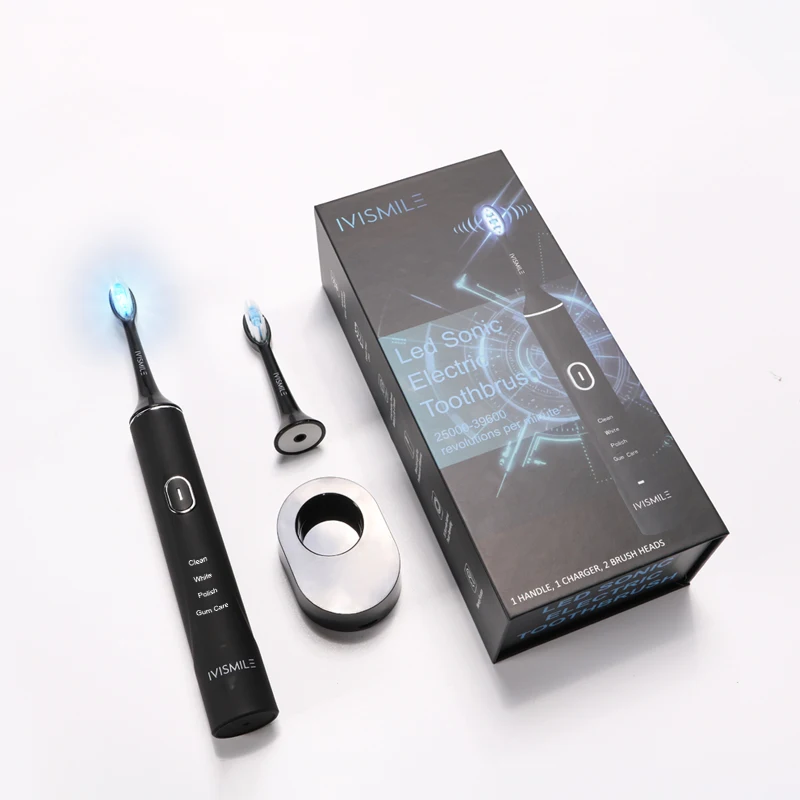 IPX7 водонепроницаемый Мощный чистящий отбеливающий очиститель зубов Smart Sonic Беспроводная перезаряжаемая электрическая зубная щетка