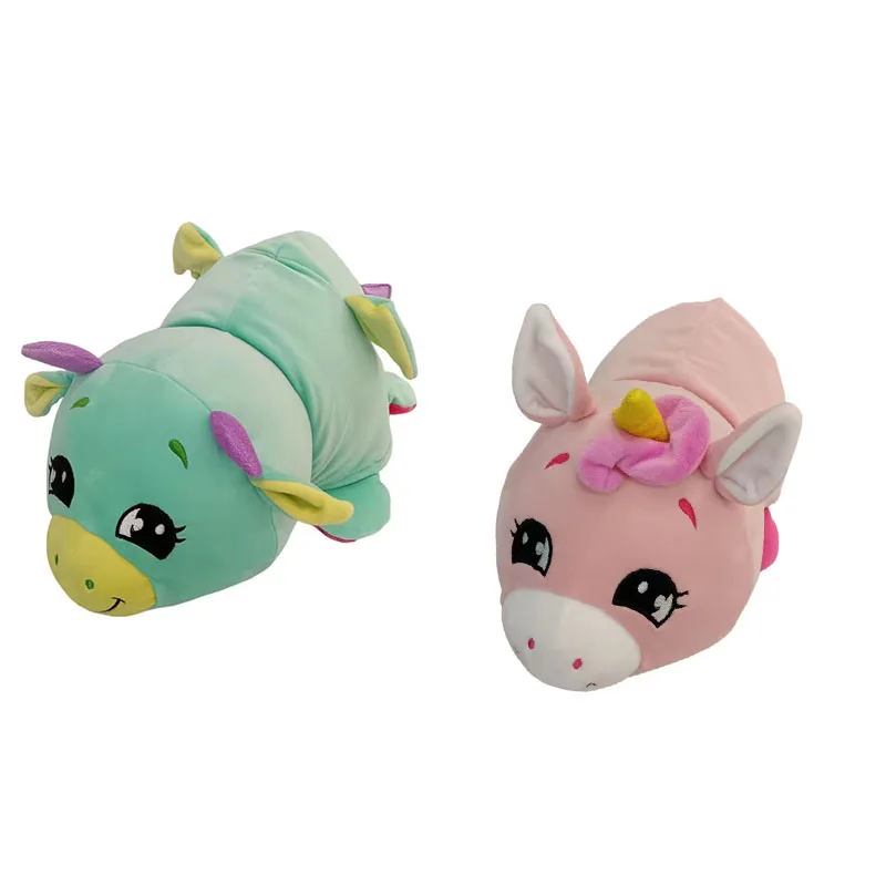 Custom Reversible Animal Plush Pillow Buddy Unisex Soft Spandex Fabric Stuffed Toy Flip & Cushion PP Cotton Filling