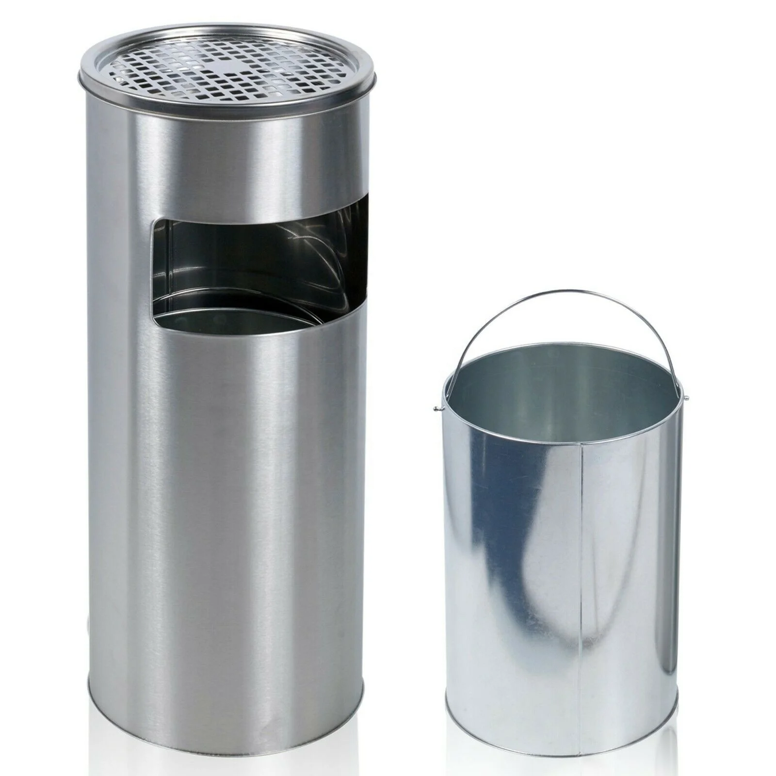Garbage Steel Storage Bucket Recycling Open Top Round Large Trash Can Trash Bin Metal Waste Bin