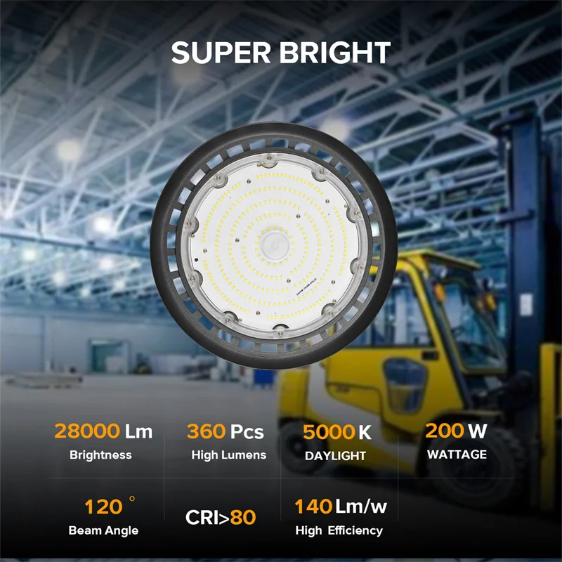 Shenzhen Industry Hanging Slim Sensor 100w 150w 200w 240w Warehouse Shop Garage 20000 Lumens ufo LED High Bay Light For Workshop