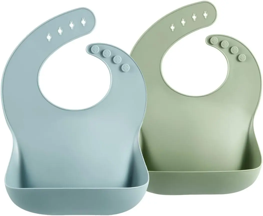 Best-Selling Silicone Bib Waterproof Silicone Bibs For Babies Toddlers Adjustable Feeding Bibs With Food Catcher Feeding