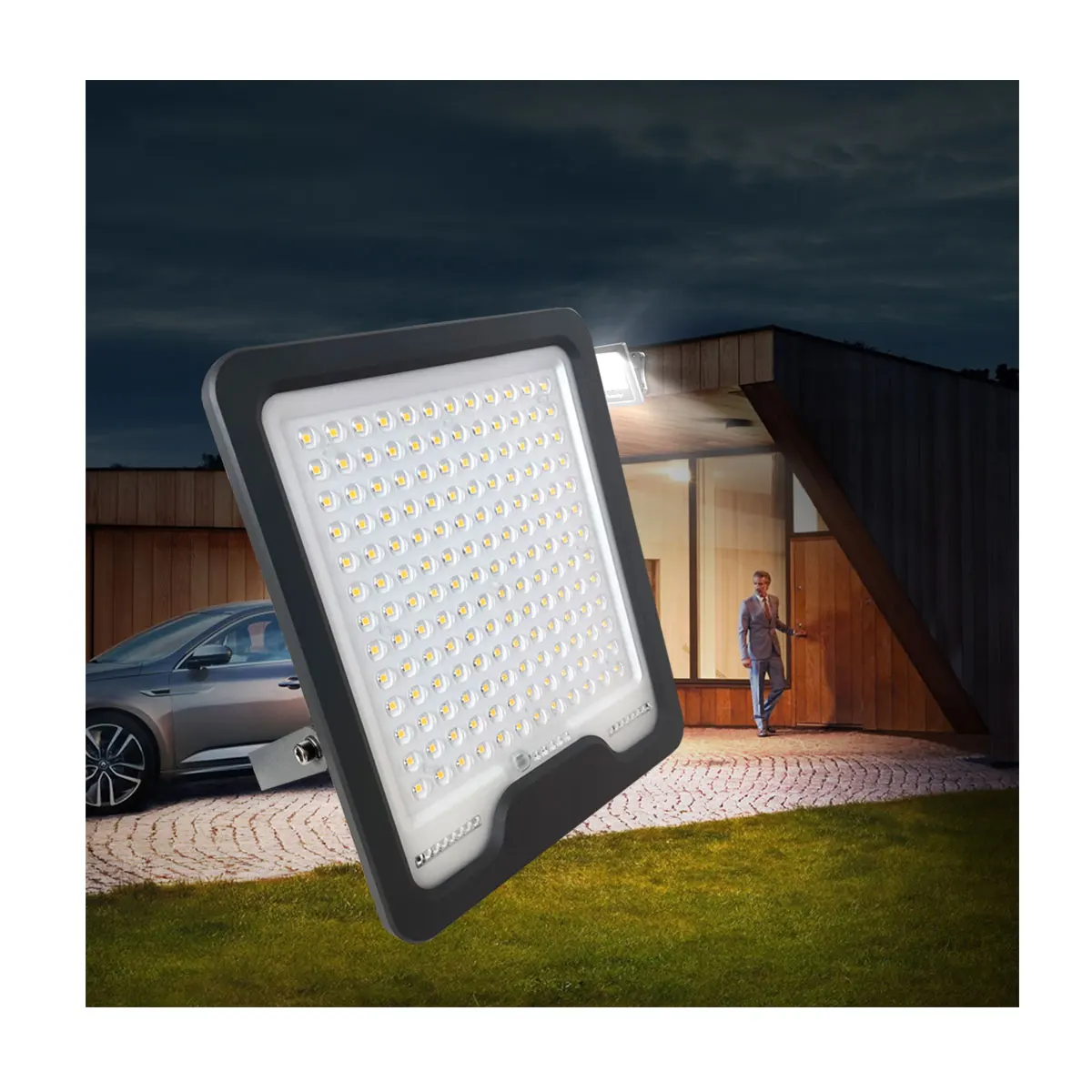Lens  type Free energy cost Smart control Solar led flood light Playground