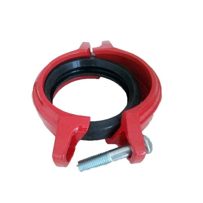 Red Epoxy Fire Pipe Fitting Ductile Iron Grooved Rigid Coupling