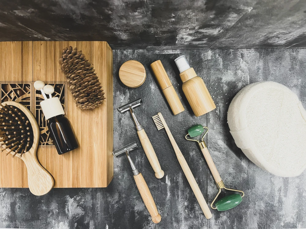 
Wholesale factory price bamboo face cream dropper bottle comb shaving paint set 