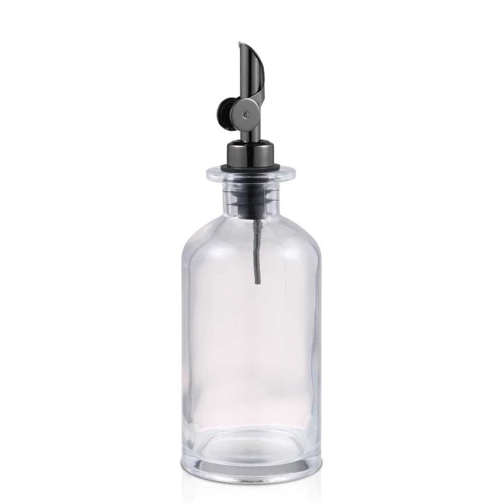Factory Direct Manual Empty Vinegar Bottles Frosted Glass Bottle Oil Mason Jar Pour Spout With Syrup Dispenser Pump Hand Press