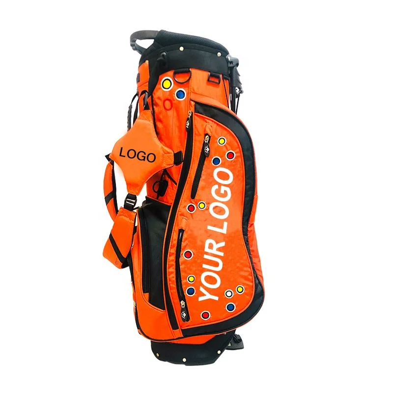 
New Design 5 Ways Staff Bag Orange Portable Golfbag Golf Stand Bag 