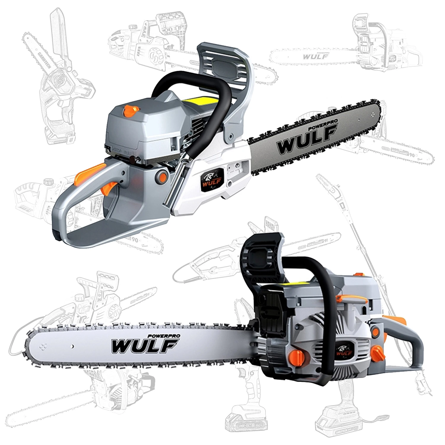 VERTAK 20 inch heavy duty chainsaw for petrol durable gas powered chainsaw tool