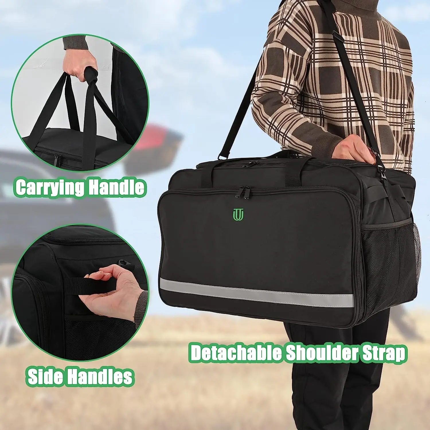 Large Car Detailing Bag Cleaning Caddy for Auto Detailing Supplies Car Cleaning Storage Trunk Tool Organizer