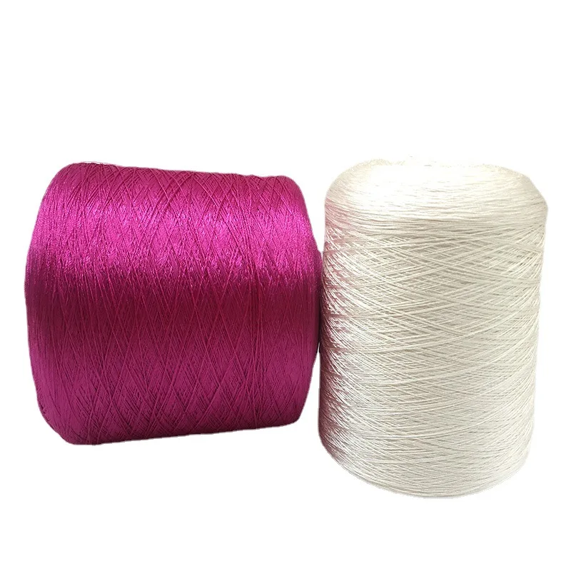 Viscose rayon polyester twisted thread filament yarn Bright 600D/3 floss string thread for carpet rugs