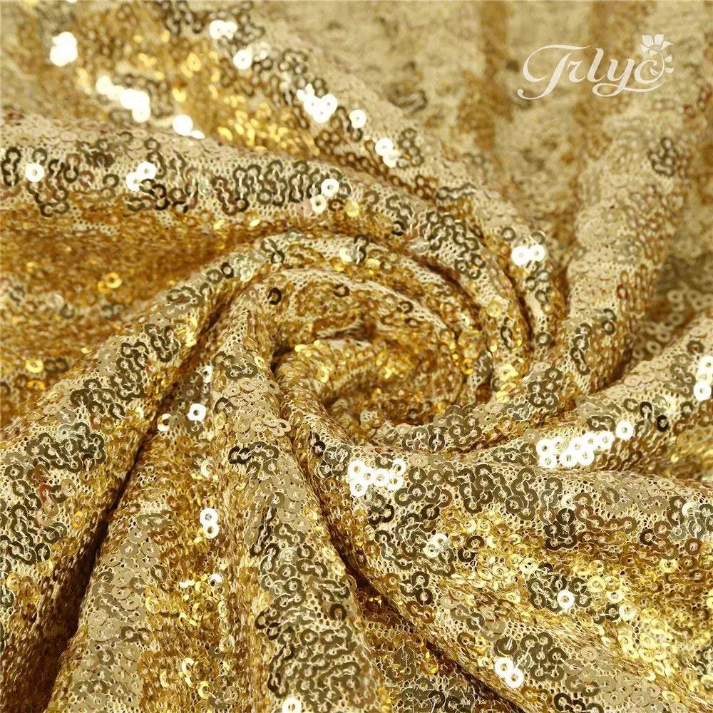 Wholesale Custom Cheap Sparkly 132 Tablecloth Cover Overlay 108 Inch Round Sequin Gold Table Cloth For Wedding Birthday Party