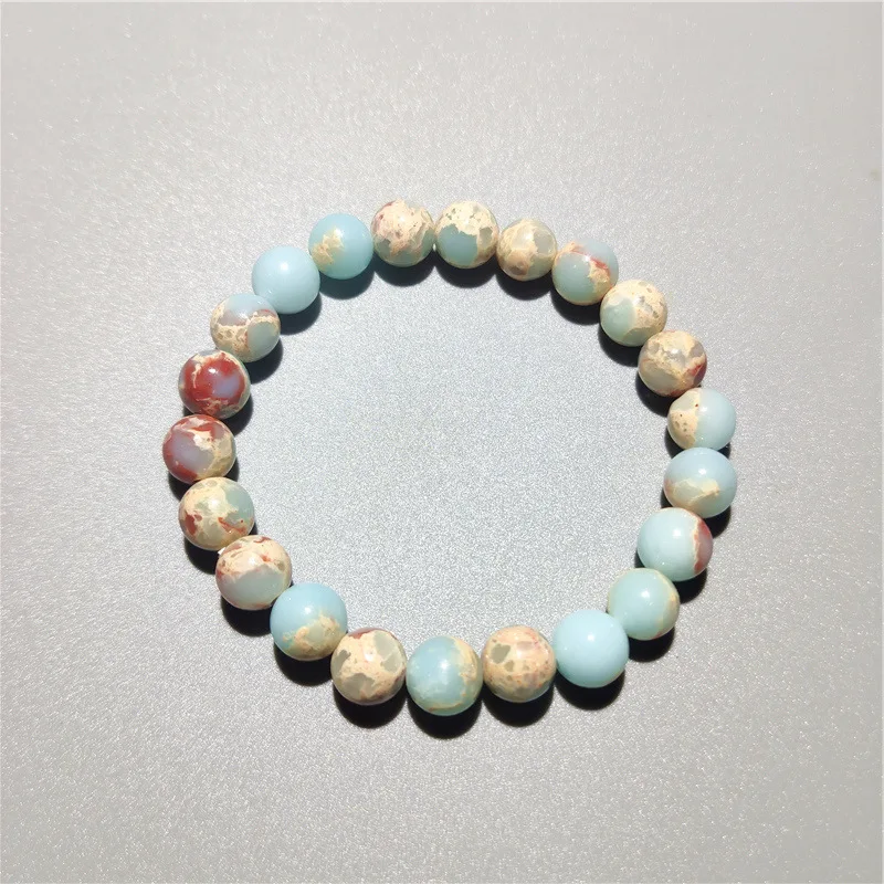 JOYFFO Imperial Jasper Gemstone Bracelet Trendy Religious Imperial Emperor Crystal Beaded Jewelry Unisex Geometric