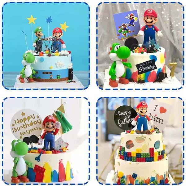 Mario Figure toy  6pcs/set PVC Action Figure  15cm high bros figure toy anime collect doll for kids birthday gift cake topper