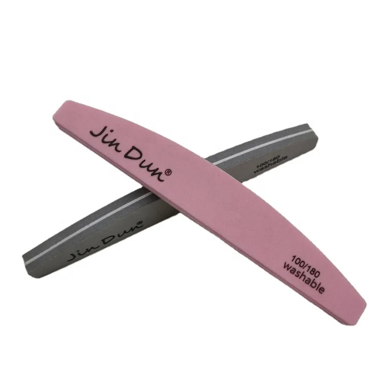 pink Nail File 100/180 Washable Good Quality Meniscus Style nail sponge