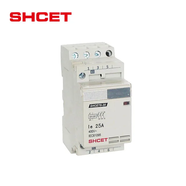 Modular din rail mounted AC contactor 2 pole 25A 30A 40A
