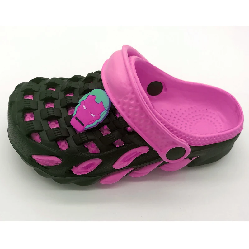 2021 wholesale new stylish kids classic summer beach outdoor garden shoes  cute  eva sandals double colors flat clogs