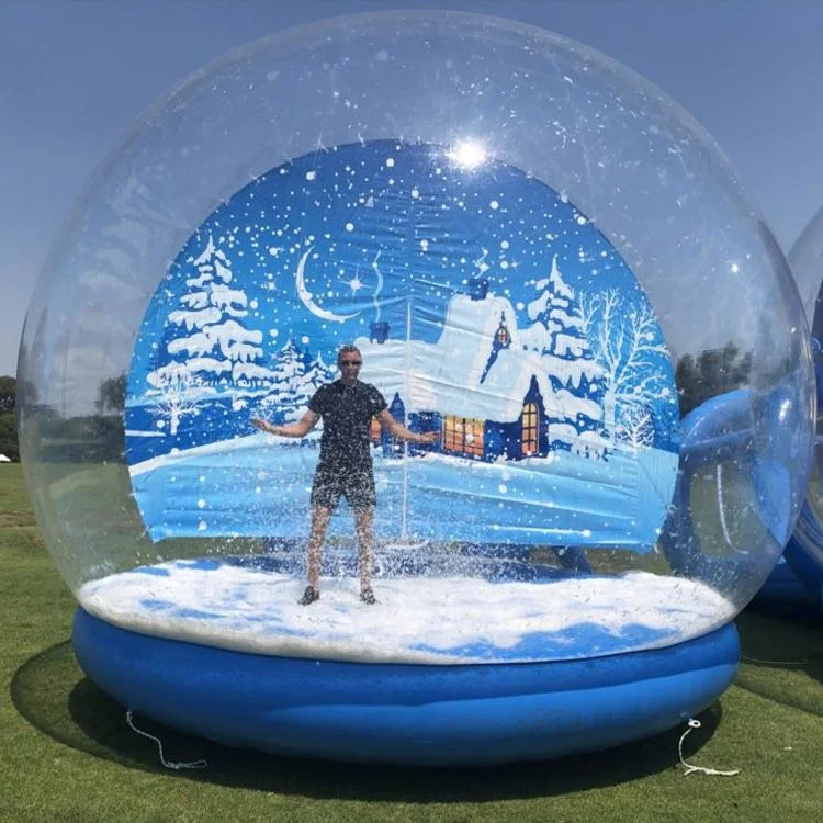 Christmas Outdoor Decorations Snow Globe Bubble Tent Inflatable Human Size Snow Globe For Sale