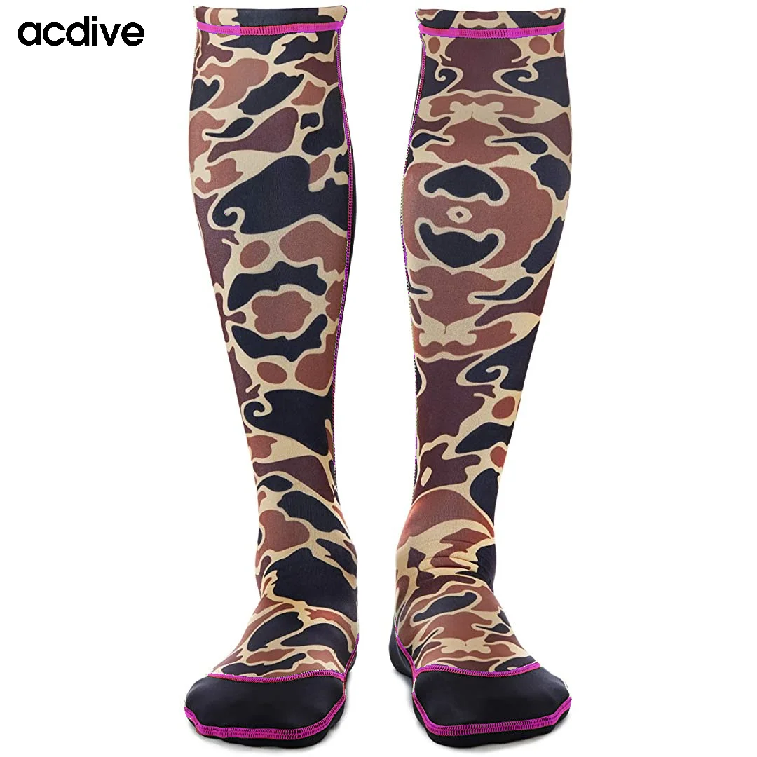 High Quality 1.5mm Long Tube Neoprene Sand Proof Swimming Adult Customization Printings Logo Sports Camo Socks
