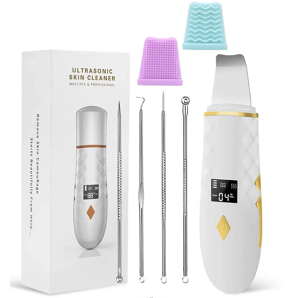 Private label  Facial Cleaner Peeling Sonic Ultrasonic Machine Electric  Face Skin Scrubber Professional Vibration Face Spatula